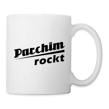 Parchim rockt - Textdesign mit Stadtnamen - Tasse - Weiß - Rechts