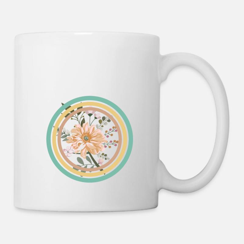 Anneau floral - Mug blanc - blanc