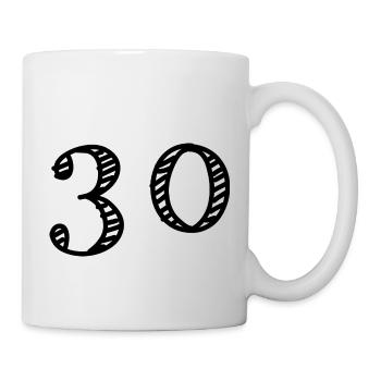 30 JAHRE. 30-jähriges JUBILÄUM. JUBILÄUM 30 JAHRE. 30 - Tasse - Weiß - Rechts