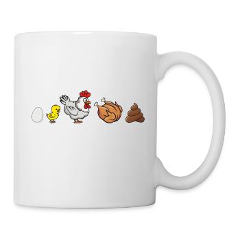 Evolution of Chicken - Tasse - Weiß - Rechts