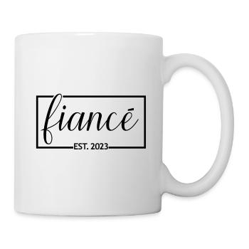 Verlobter Est. 2023 Verlobungsgeschenk Hochzeit des Bräutigams - Tasse - Weiß - Rechts