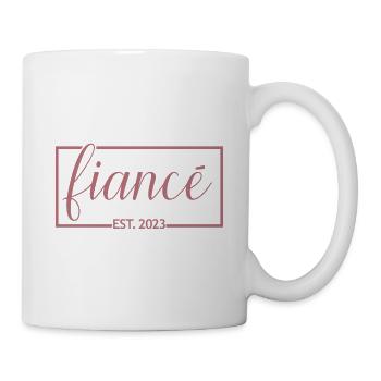 Verlobter Est. 2023 Verlobungsgeschenk Hochzeit des Bräutigams - Tasse - Weiß - Rechts
