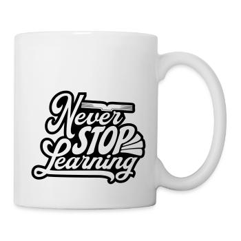 never stop learning quote - Mug - white - Right