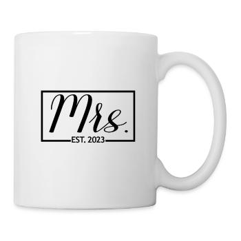 Frau Est. 2023 Verlobung Brautdusche Hochzeit - Tasse - Weiß - Rechts