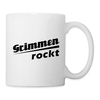 Grimmen rockt - Textdesign mit Stadtnamen - Tasse - Weiß - Rechts