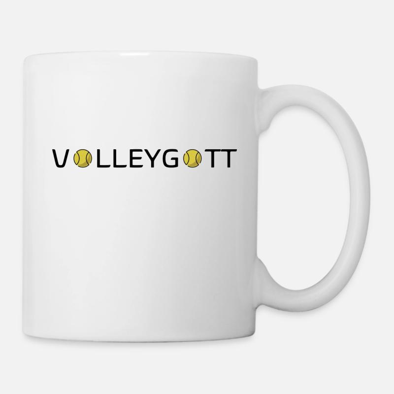 Volleygott Ball schwarz - Tasse - Weiß