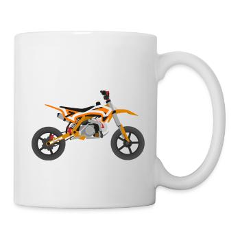 super Moto Orange Weiss - Tasse - Weiß - Rechts