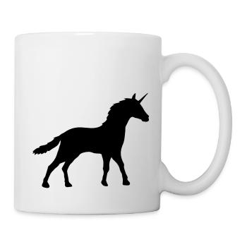 Silhouette Unicorn Outline Shadow - Mug - white - Right