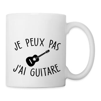 je peux pas j ai guitare - Mug blanc - blanc - Droite