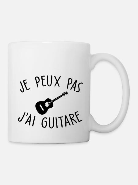 je peux pas j ai guitare - Mug blanc - blanc