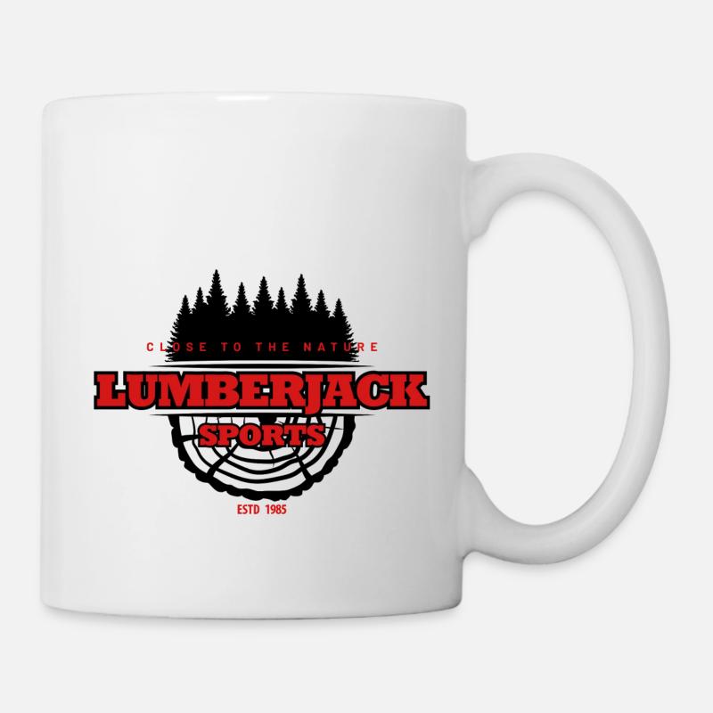 lumberjack sport logo forest - Mug - white
