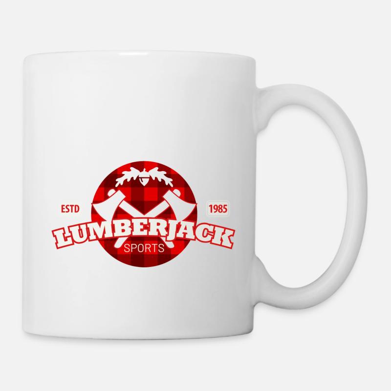 modèle de contrôle de bûcheron - Mug blanc - blanc
