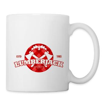 lumberjack check pattern in a circle - Mug - white - Right