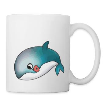Wal Delfin Meer Geschenkidee - Tasse - Weiß - Rechts
