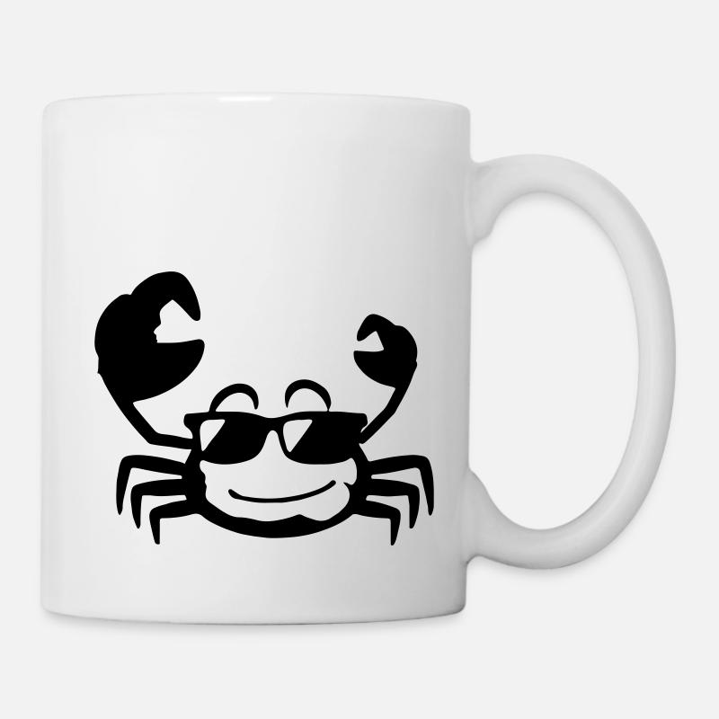 Krebs Krabbe mit Sonnenbrille - Tasse - Weiß