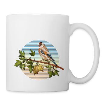 Bunter Vogel - Tasse - Weiß - Rechts