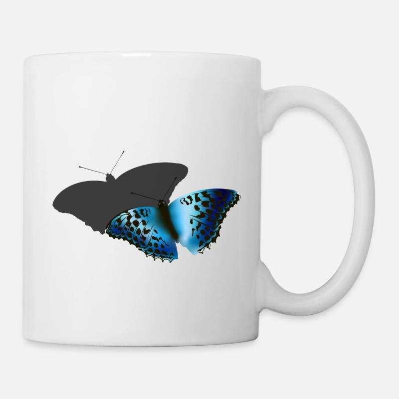 Blue Butterfly - Mug - white