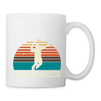Old Schmetterhand Badminton Geschenk - Tasse - Weiß - Rechts