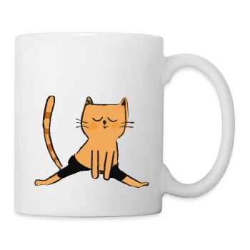 Cat fait une idée cadeau pour les amateurs de yoga yoga - Mug blanc - blanc - Droite