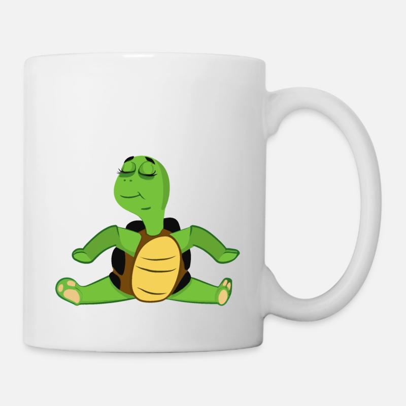 Turtle rend le yoga drôle idée de cadeau - Mug blanc - blanc