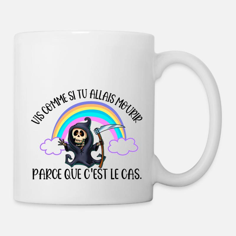 vis comme si tu allais mourir - Mug blanc - blanc