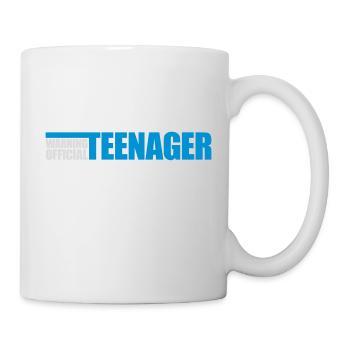 avertissement citation officielle d’adolescent - Mug blanc - blanc - Droite
