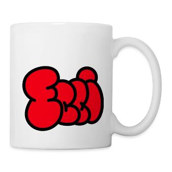 Balloon font ELLI red - Mug - white - Right