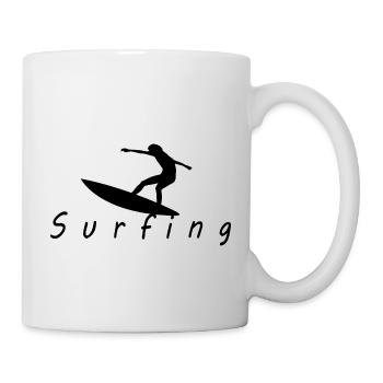 Lettrage de surf avec image - Mug blanc - blanc - Droite