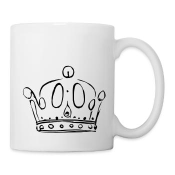 Krone König Königin Kaiser Majestät Vektor 2 - Tasse - Weiß - Rechts