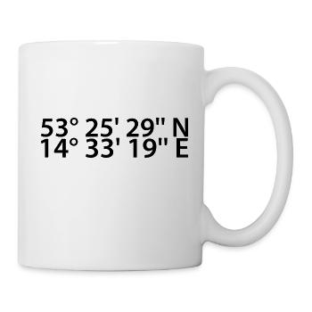 Coordonnées de Szczecin - Mug blanc - blanc - Droite