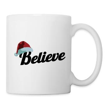 Chapeau de Père Noël Croyez au cadeau de fête de Noël - Mug blanc - blanc - Droite
