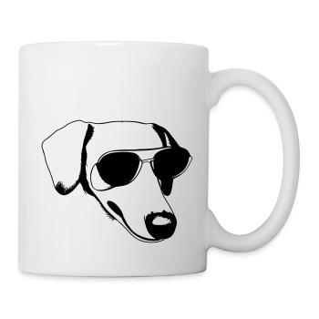 Teckel Chien Chiens Lunettes de soleil Cool Vector 1 - Mug blanc - blanc - Droite