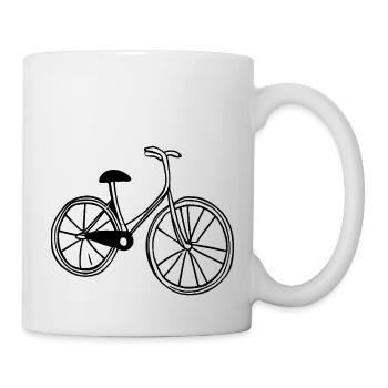 Fahrrad Gekritzel Fahrräder Radfahren Silhouette 2 - Tasse - Weiß - Rechts