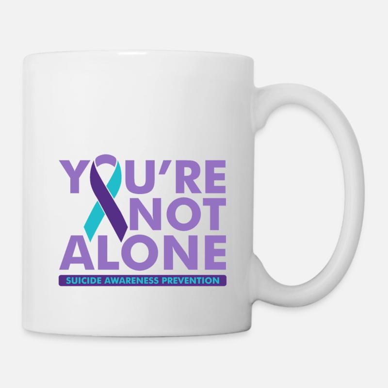 Vous n’êtes pas seul Sensibilisation au suicide - Mug blanc - blanc