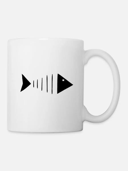 Fischgräte Fisch Angler Fischer - Tasse - Weiß