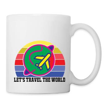 Parcourons le monde. Avion, tour du monde - Mug blanc - blanc - Droite