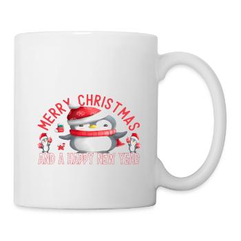 Joyeux Noël et bonne année Penguins - Mug blanc - blanc - Droite