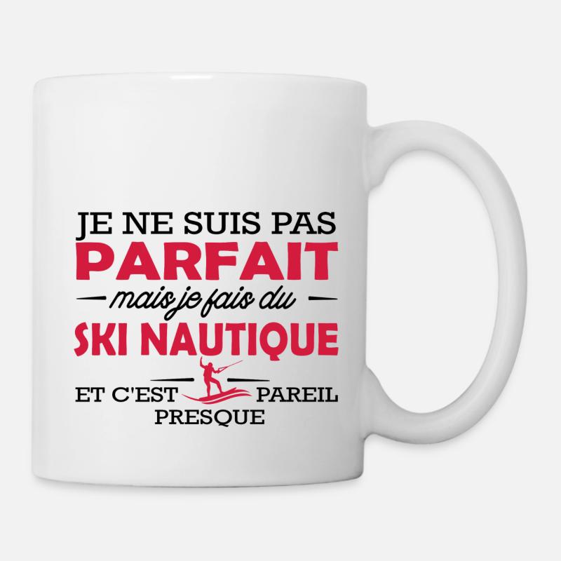 pas parfait mais je fais du ski nautique - Mug blanc - blanc