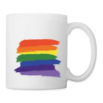Regenbogen-Pinsel (groß) - Tasse - Weiß - Rechts