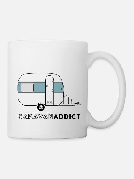 Caravan addict blue gray - Mug - white