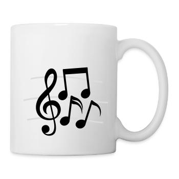 Lignes Notes de musique clef - Mug blanc - blanc - Droite