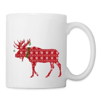 Weihnachten Elch ugly Sweater - Tasse - Weiß - Rechts