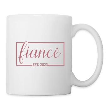 Verlobte Est. 2023 Verlobungsgeschenk Hochzeit des Bräutigams - Tasse - Weiß - Rechts