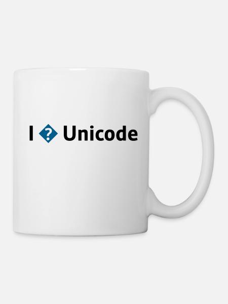 J’aime Unicode / Je déteste Unicode / Je ? Unicode - Mug blanc - blanc