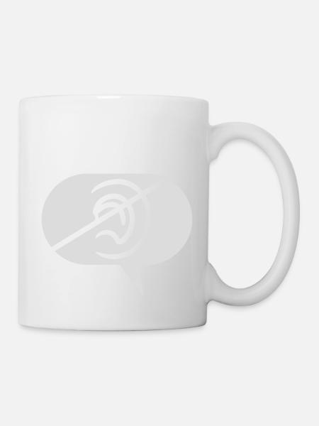 Symbole d’écoute interdit Bulle de discours - Mug blanc - blanc