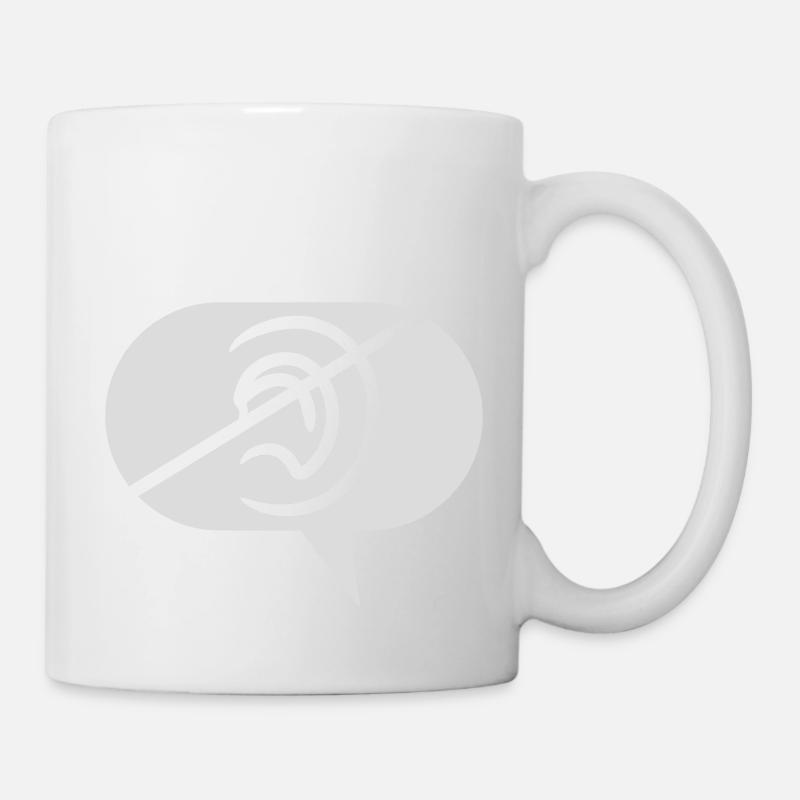 Symbole d’écoute interdit Bulle de discours - Mug blanc - blanc