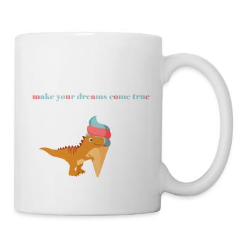 Dino mit Eis - Tasse - Weiß - Rechts