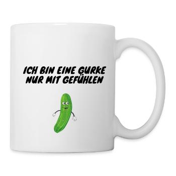 Ich bin eine Gurke nur mit Gefühlen - Tasse - Weiß - Rechts