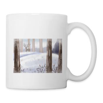 L’hiver en forêt - Mug blanc - blanc - Droite