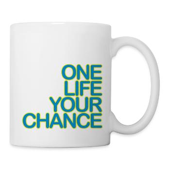 One LIFE your CHANCE 03bleu clair jaune - Mug blanc - blanc - Droite